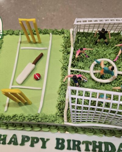 Cricket & Soccer Cake - Rectangle