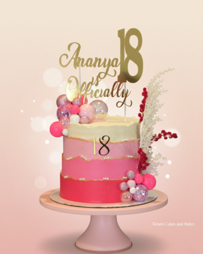 18th Birthday Cake - Pink theme