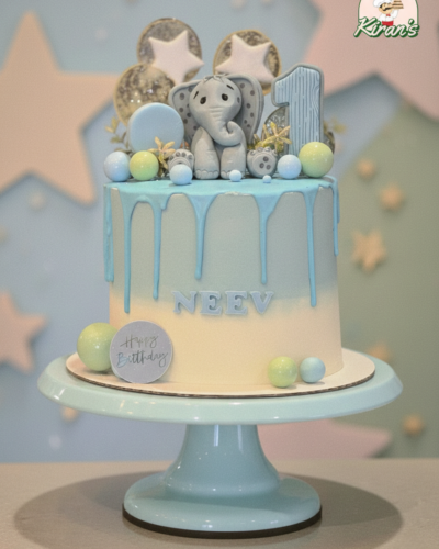 Baby Shower Cake - Blue Elephant