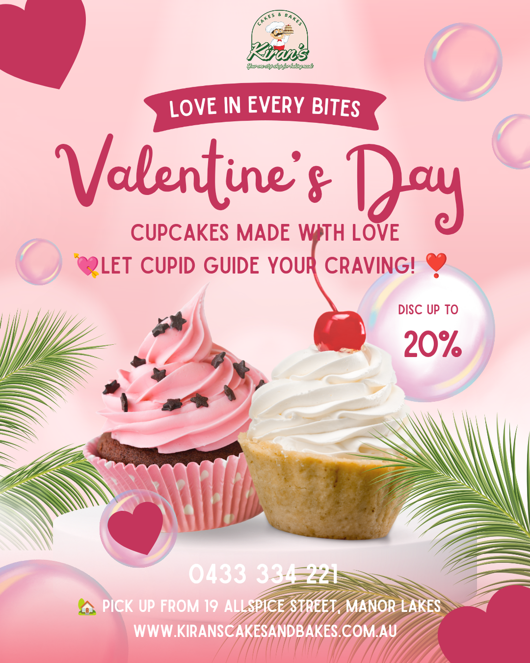 𝗩𝗮𝗹𝗲𝗻𝘁𝗶𝗻𝗲’𝘀 𝗖𝘂𝗽𝗰𝗮𝗸𝗲𝘀 - 20% upfront discount